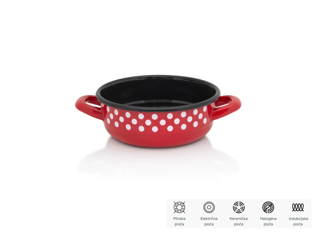 TEĆA EMAJL ZA SERVIRANJE 18CM TRADICIONALNA RED DOT