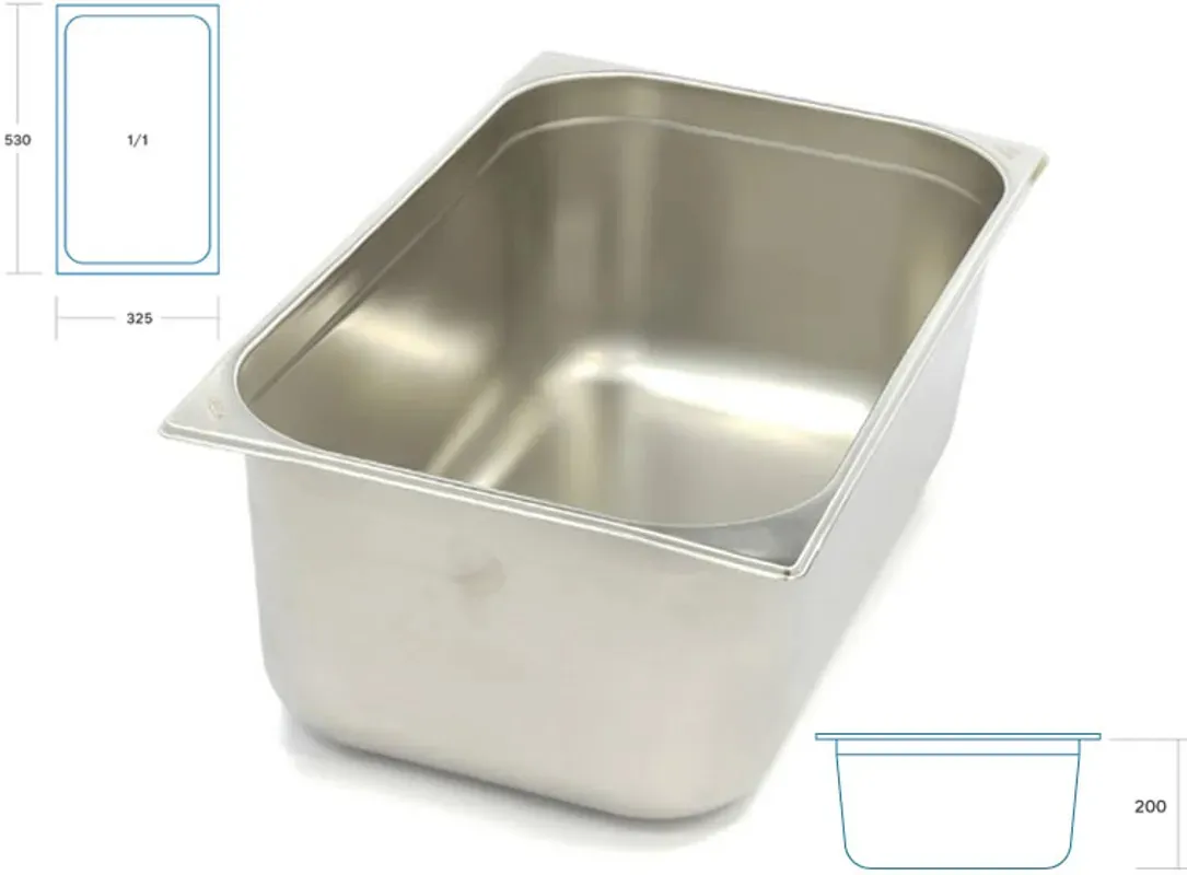 GASTRONORM GN 1/1 INOX 200MM