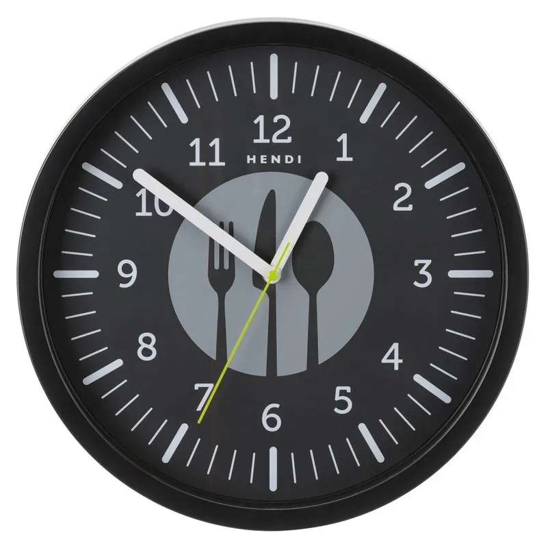 Zidni sat, HENDI, Crna, ⌀356x(H)45mm