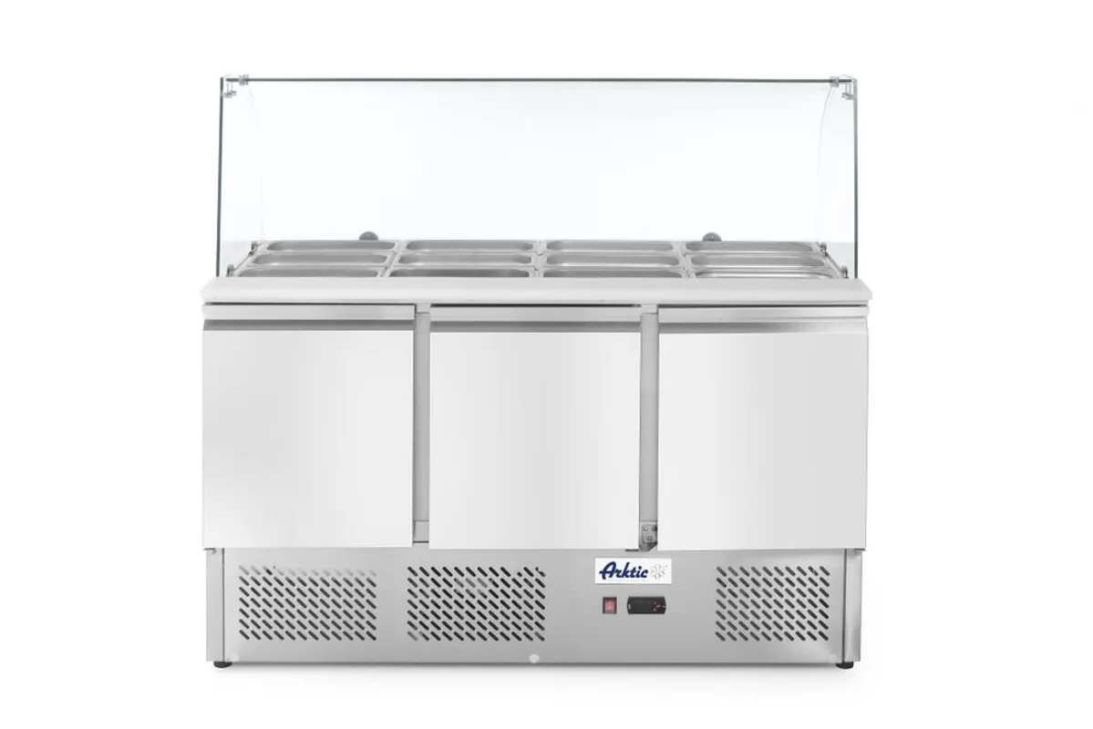 Ormar za salatu s troja vrata i staklenim zaslonom 380L, Arktic, 230V/310W, 1390x702x(H)1330mm