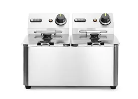 Friteza Kitchen Line - 2x4L, HENDI, Kitchen Line, 8L, 230V/6000W, 470x380x(H)315mm