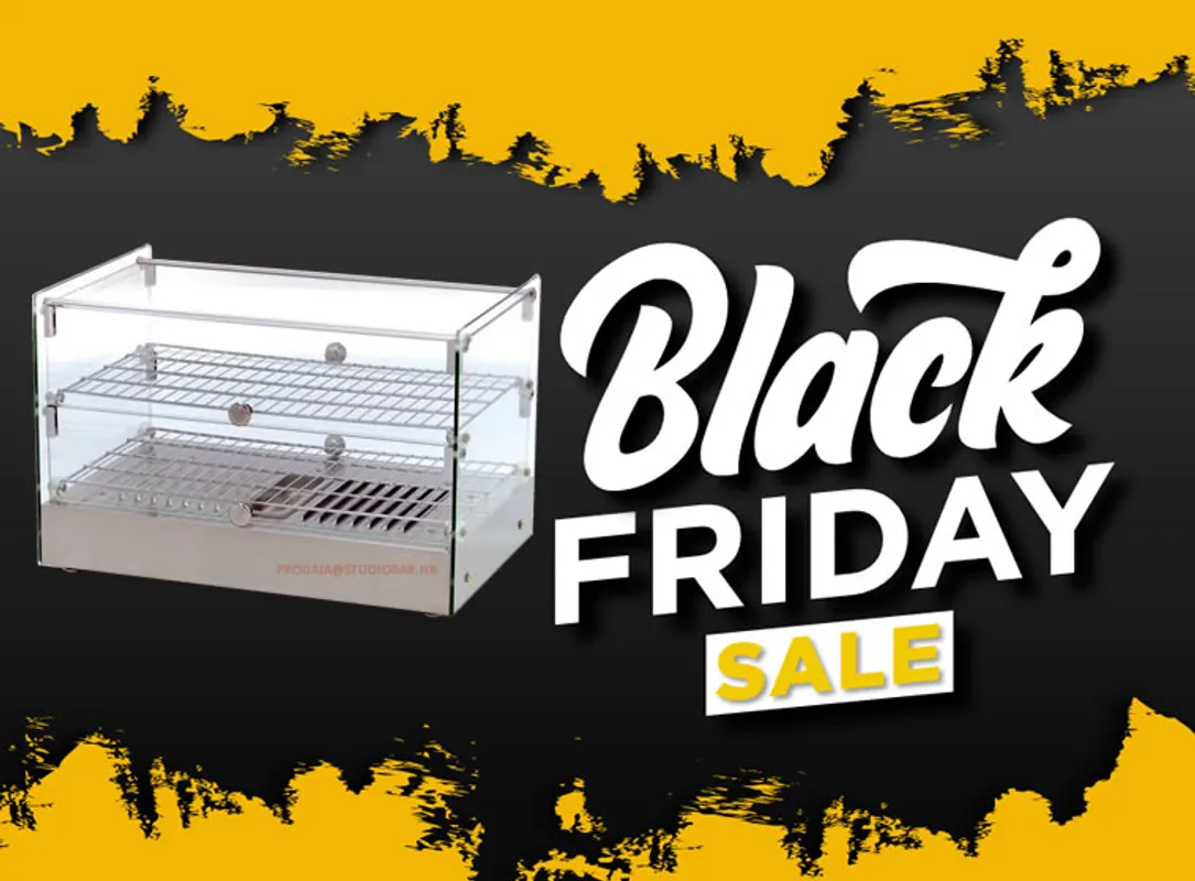 CRNI PETAK DO PONOĆI - VITRINA ZA KROASANE DVOETAŽNA