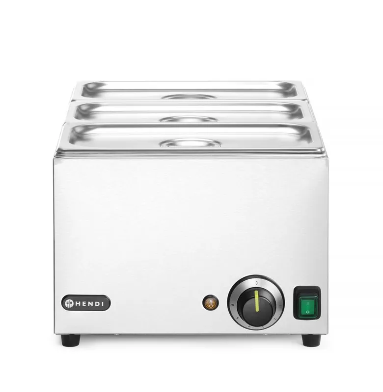 Set Bain-marie HENDI RANGER + 3x GN 1/3 s poklopcem, HENDI, GN 1/1, 230V/1000W, 590x332x(H)242mm